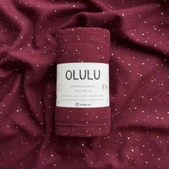 Olulu Mušelínová plenka vínová se zlatými tečkami Olulu Mušelínová plenka vínová se zlatými tečkami