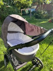 Sluneční clona na kočárek tmavě šedá