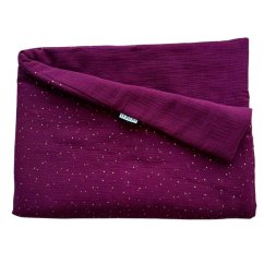 Olulu Mušelínová zateplená dečka vínová se zlatými tečkami + vínová Olulu Mušelínová zateplená dečka vínová se zlatými tečkami + vínová