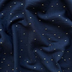 Olulu Mušelínová plenka tmavě modrá se zlatými proužky