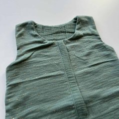 Olulu Lehký mušelínový spací pytel mentolová se zlatými tečkami