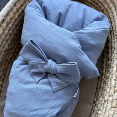 Olulu Péřová zavinovačka 80x80 modrý mušelín