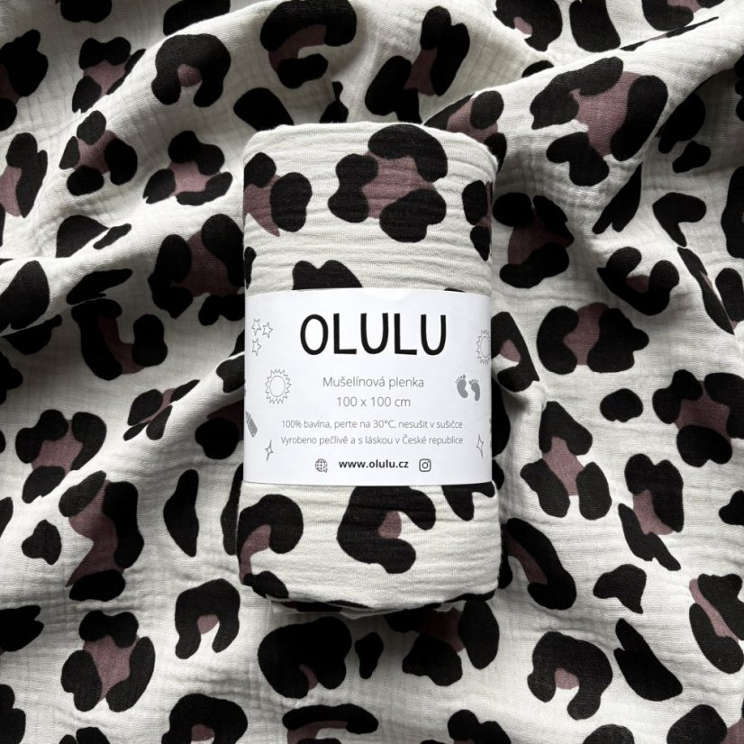 Olulu Zavinovací mušelínová plenka leopard