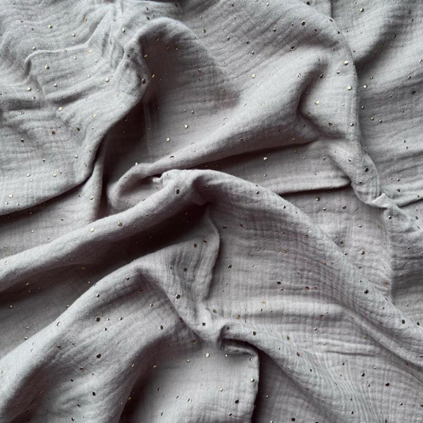 Medium set bílá a béžová se zlatými tečkami, béžové kousátko