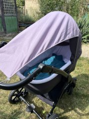 Sluneční clona na kočárek lila
