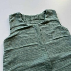 Olulu Lehký mušelínový spací pytel mentolová se zlatými tečkami Olulu Lehký mušelínový spací pytel mentolová se zlatými tečkami