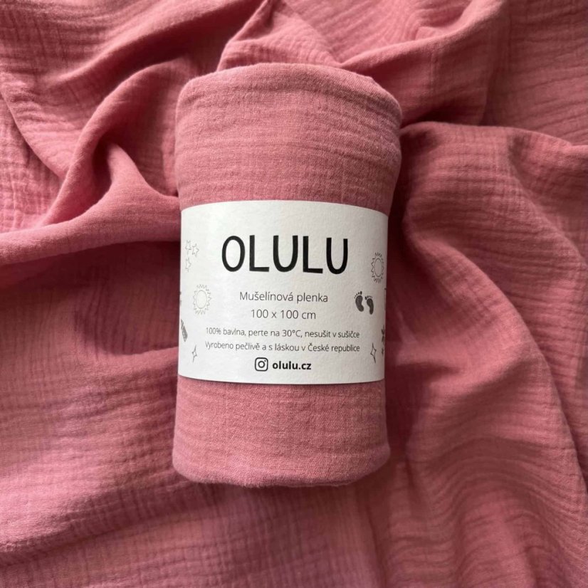 Olulu Mušelínová plenka tmavě růžová