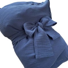 Olulu Péřová zavinovačka 80x80 tmavě modrý mušelín