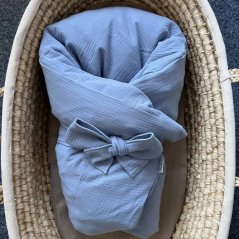 Olulu Péřová zavinovačka 80x80 modrý mušelín Olulu Péřová zavinovačka 80x80 modrý mušelín