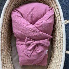 Olulu Péřová zavinovačka 80x80 tmavě růžový mušelín