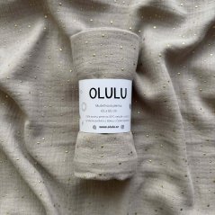 Olulu Mušelínová plenka béžová se zlatými tečkami