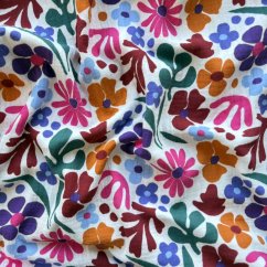 Olulu Mušelínová plenka barevné kytky Olulu Mušelínová plenka barevné kytky