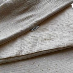 Olulu Mušelínová zateplená dečka béžová se zlatými tečkami + béžová Olulu Mušelínová zateplená dečka béžová se zlatými tečkami + béžová