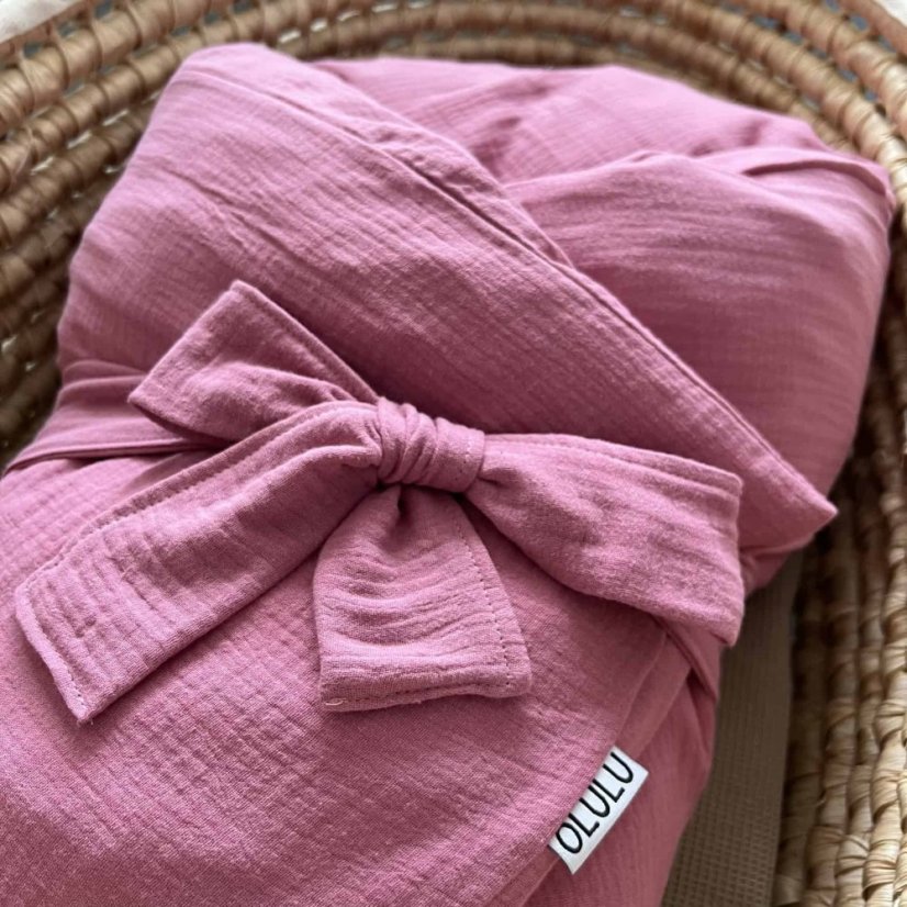 Olulu Péřová zavinovačka 80x80 tmavě růžový mušelín