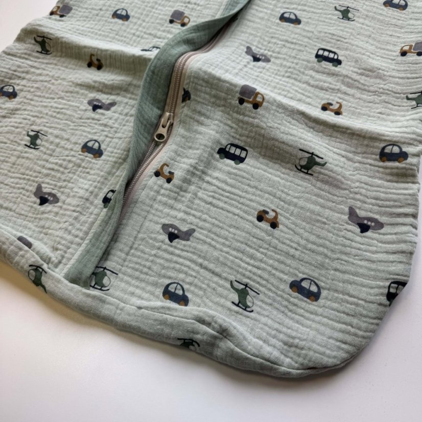 Olulu Zateplený mušelínový spací pytel auta + zelená