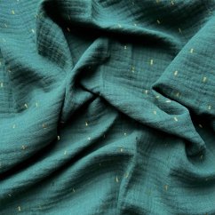 Olulu Mušelínová plenka tmavě zelená se zlatými proužky