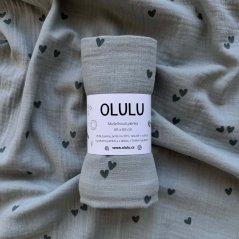 Olulu Mušelínová plenka zelená srdíčka