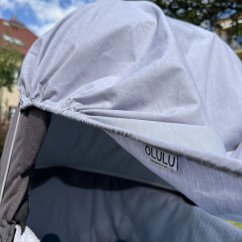 Sluneční clona na kočárek světle šedá