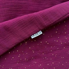 Olulu Mušelínová zateplená dečka vínová se zlatými tečkami + vínová Olulu Mušelínová zateplená dečka vínová se zlatými tečkami + vínová