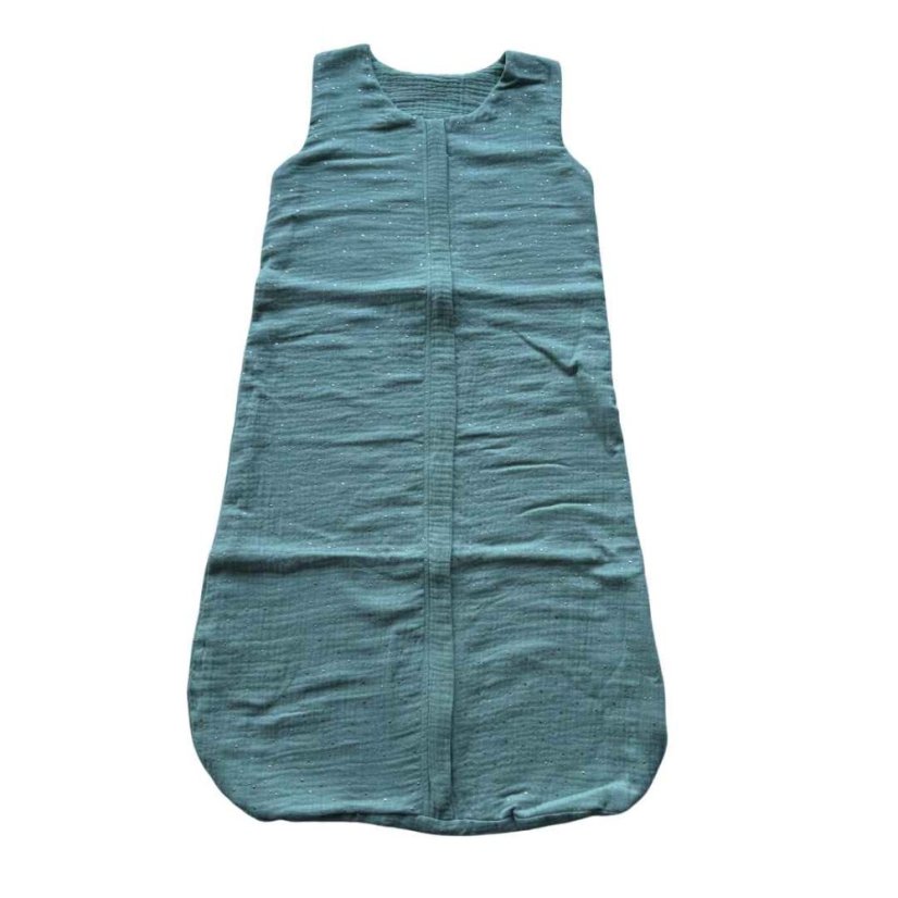 Olulu Lehký mušelínový spací pytel mentolová se zlatými tečkami