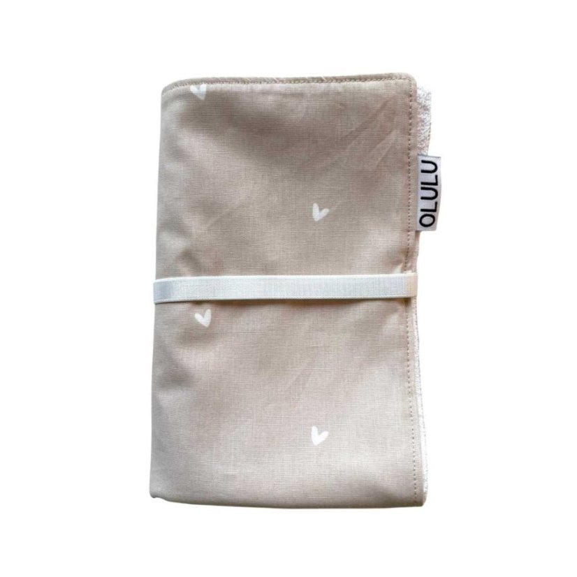 Olulu Přebalovací podložka béžová srdíčka