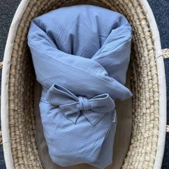 Olulu Péřová zavinovačka 80x80 modrý mušelín