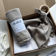 Akční set - klasická plenka a muchláček béžová