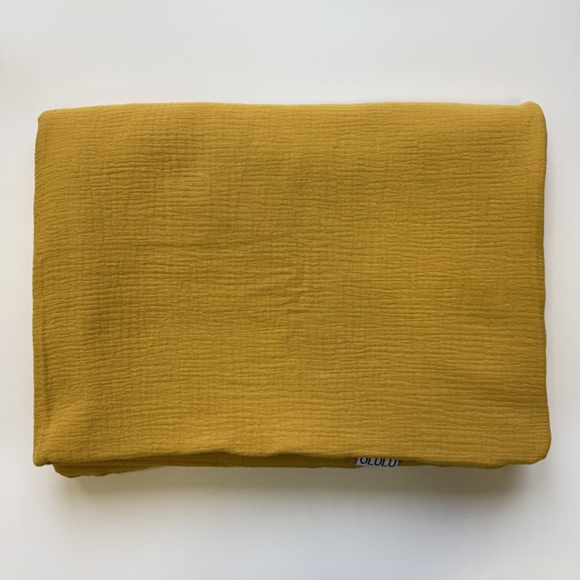 Mušelínová zateplená dečka okrová