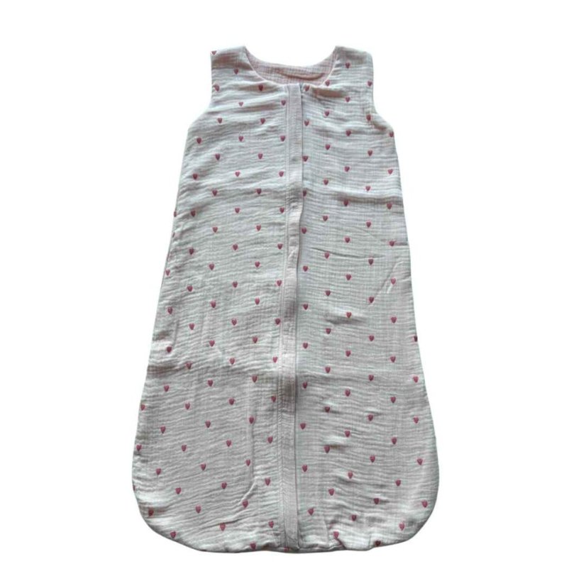 Olulu Lehký mušelínový spací pytel růžová se srdíčky