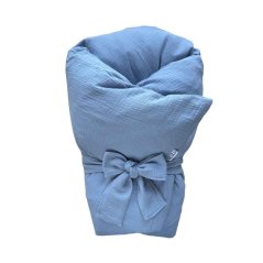 Olulu Péřová zavinovačka 80x80 modrý mušelín