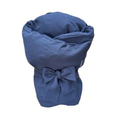 Olulu Péřová zavinovačka 80x80 tmavě modrý mušelín