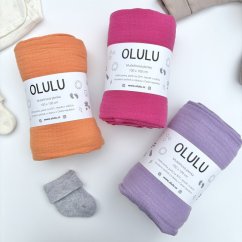 Olulu Akční set - zavinovací plenka zářivě oranžová, zářivě růžová, lila