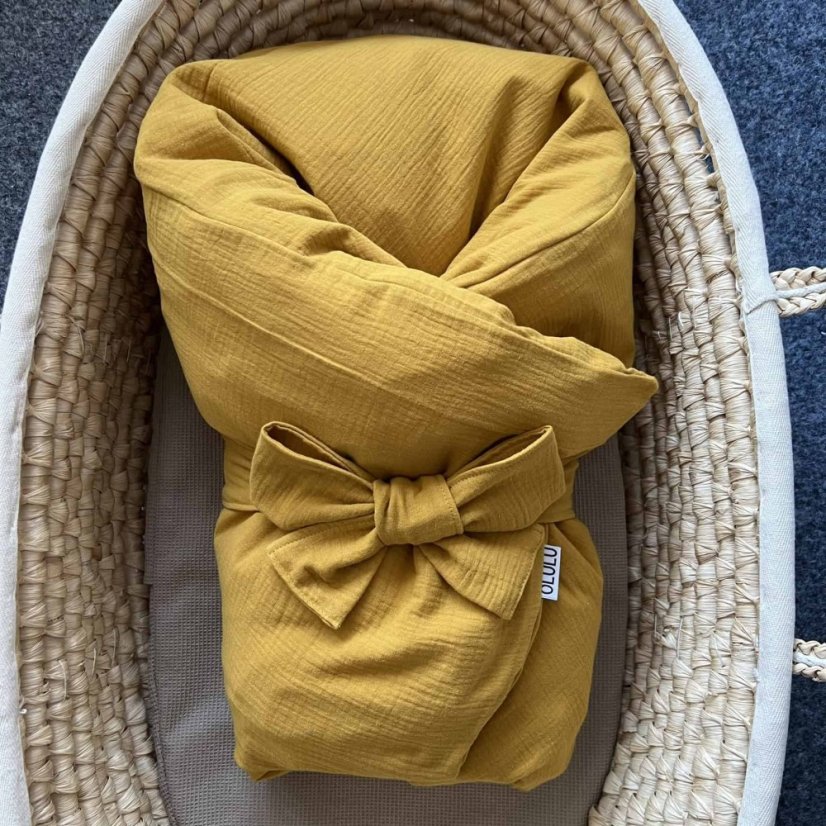 Olulu Péřová zavinovačka 80x80 okrový mušelín