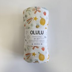 Olulu Zavinovací mušelínová plenka ovoce 135x125cm (šmouha)