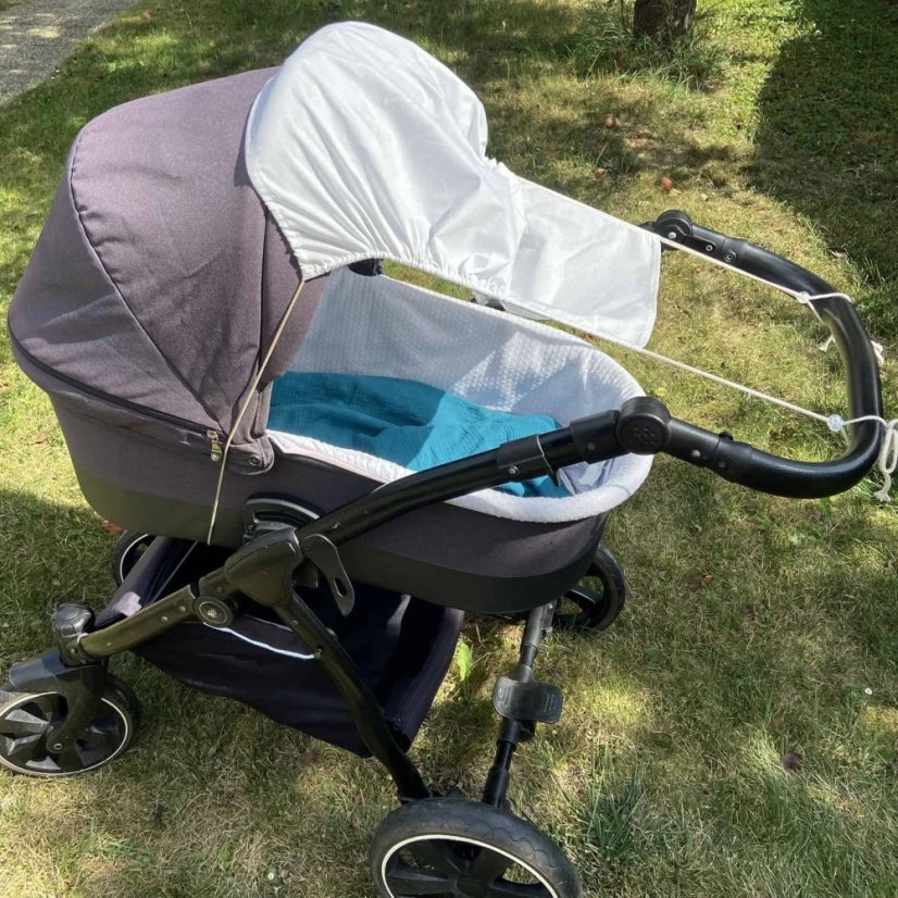 Olulu Sluneční clona na kočárek krémová